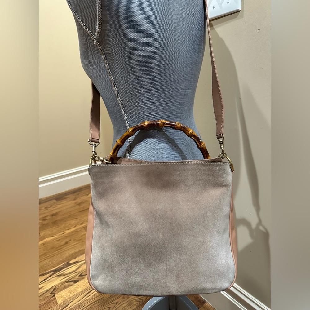 Gucci Suede Bamboo 2-way carry Bag in Beige - Picture 3 of 12